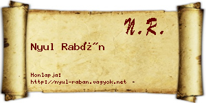 Nyul Rabán névjegykártya